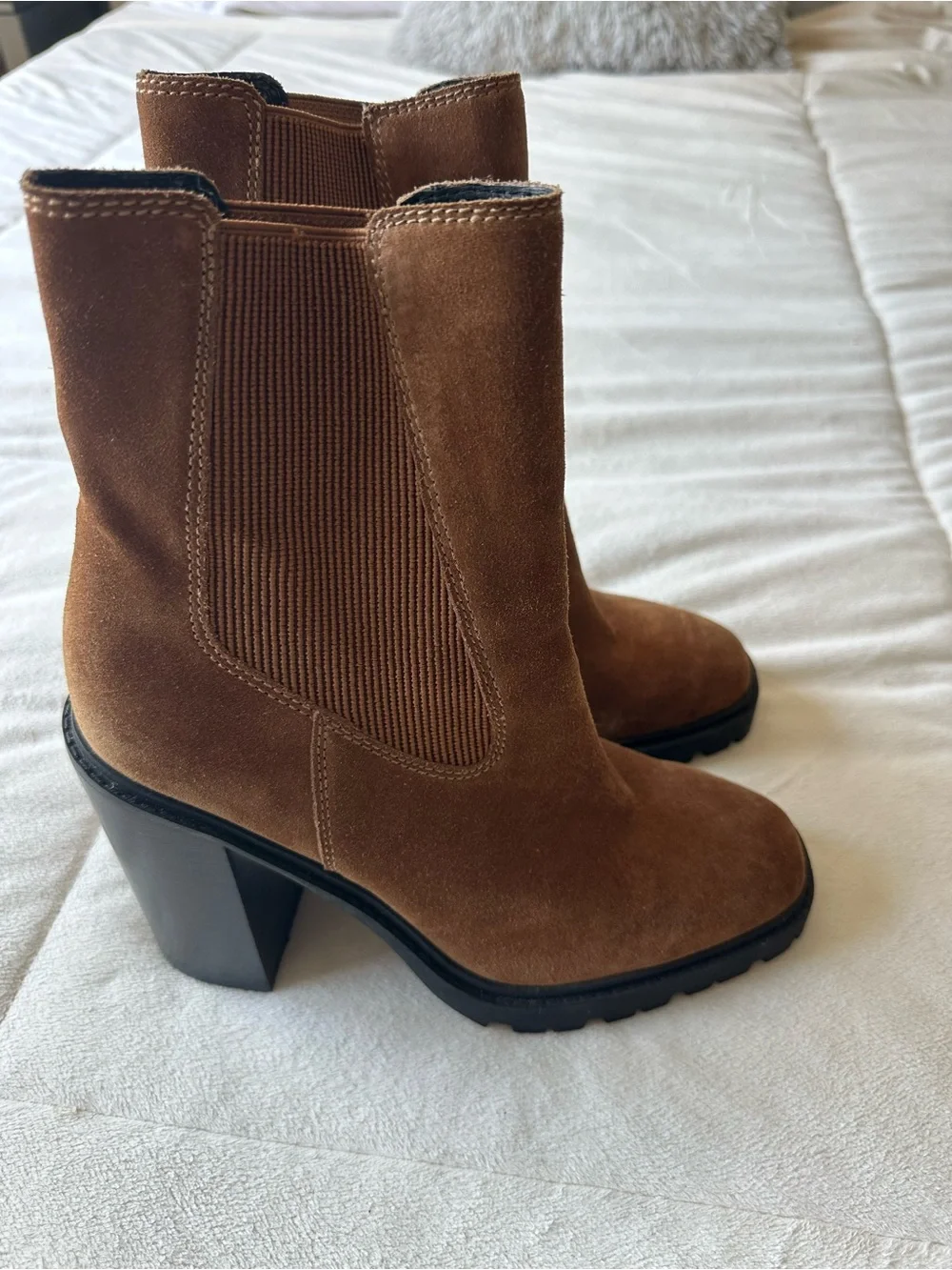 Chelsea & Violet Brown Suede Chelsea Ankle Boots